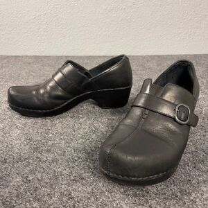 Dansko Mary Jane Clogs Womens EU 41 US 10 Black Leather Comfort Work Nurse Shoes